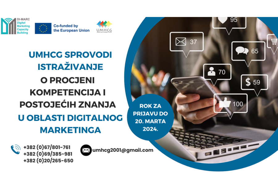 PROJEKAT DI - MARC: ISTRAŽIVANJE UMHCG O PROCJENI KOMPETENCIJA I POSTOJEĆIH ZNANJA U OBLASTI DIGITALNOG MARKETINGA